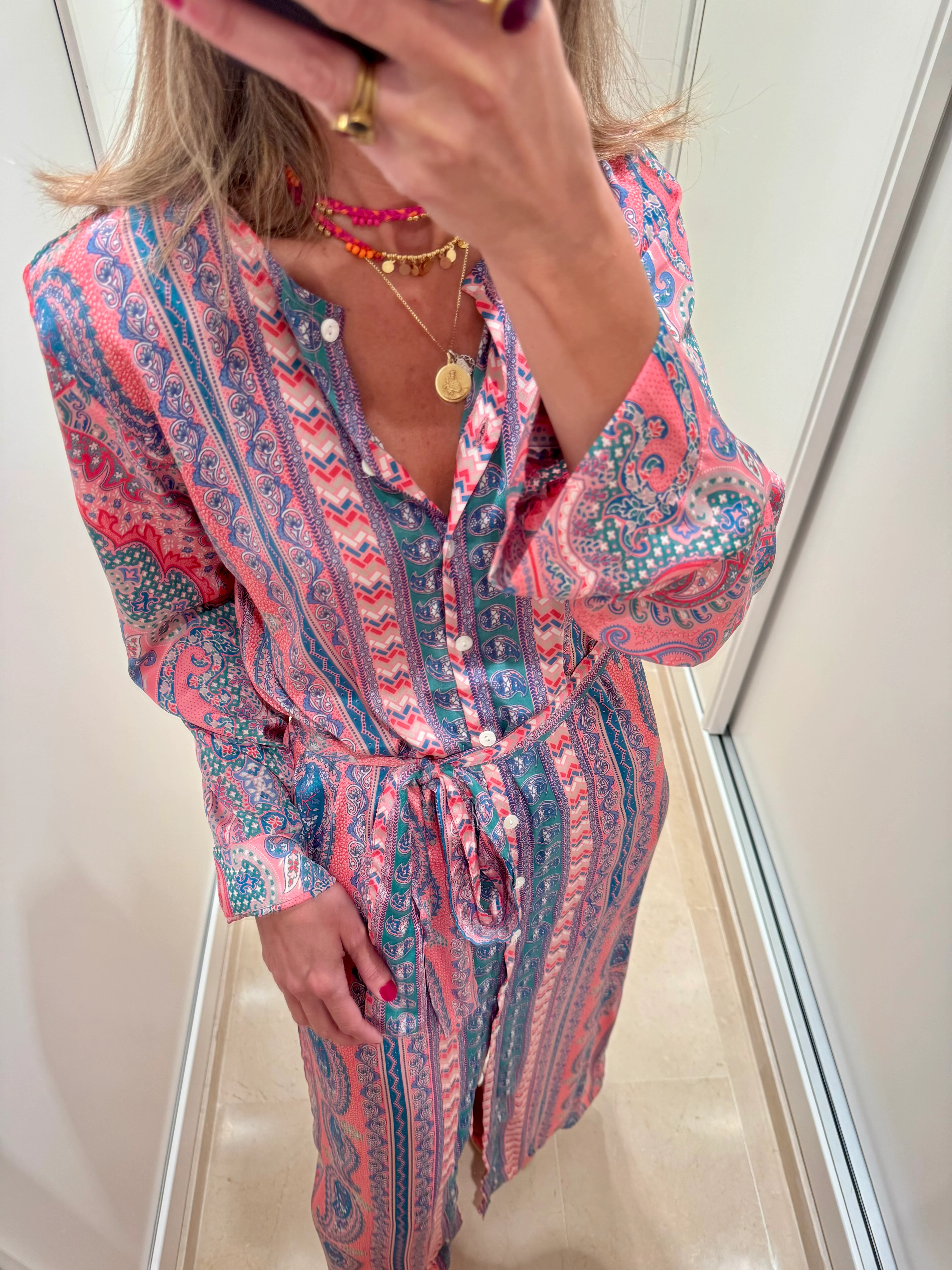 Camisero cachemir rosa y verde - Image 3