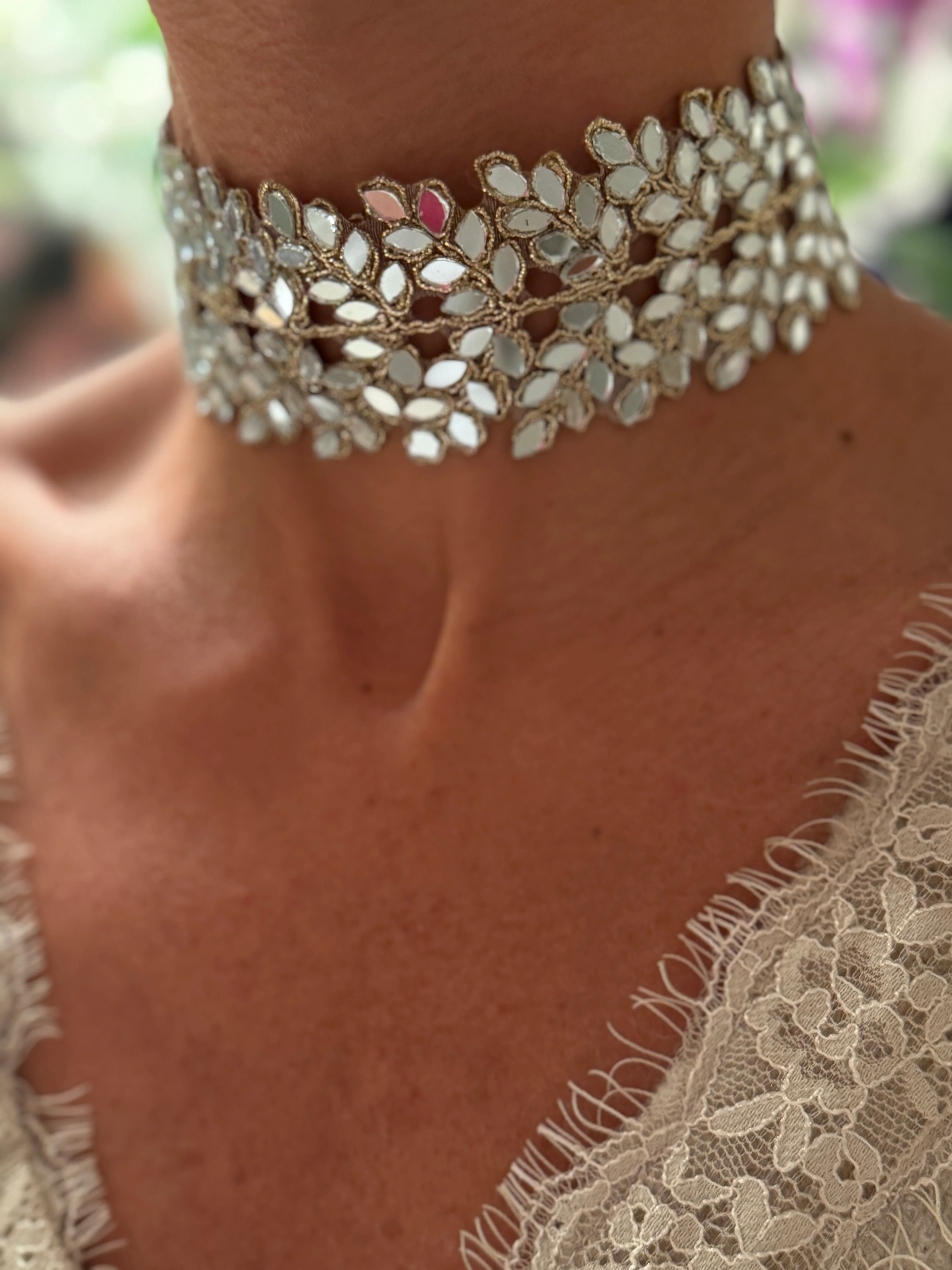 Choker espejitos hojas - Image 2