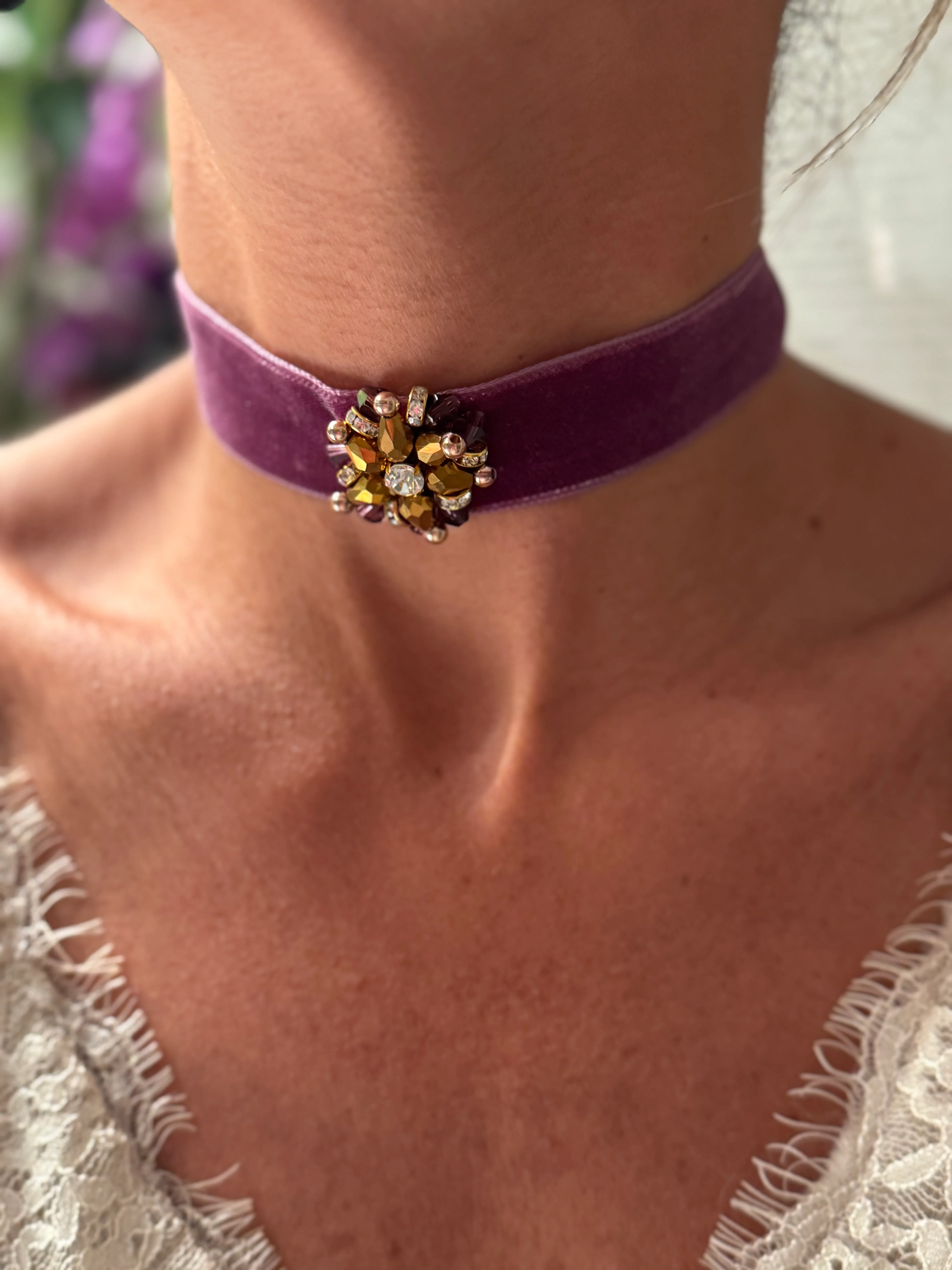 Choker terciopelo berenjena - Image 3