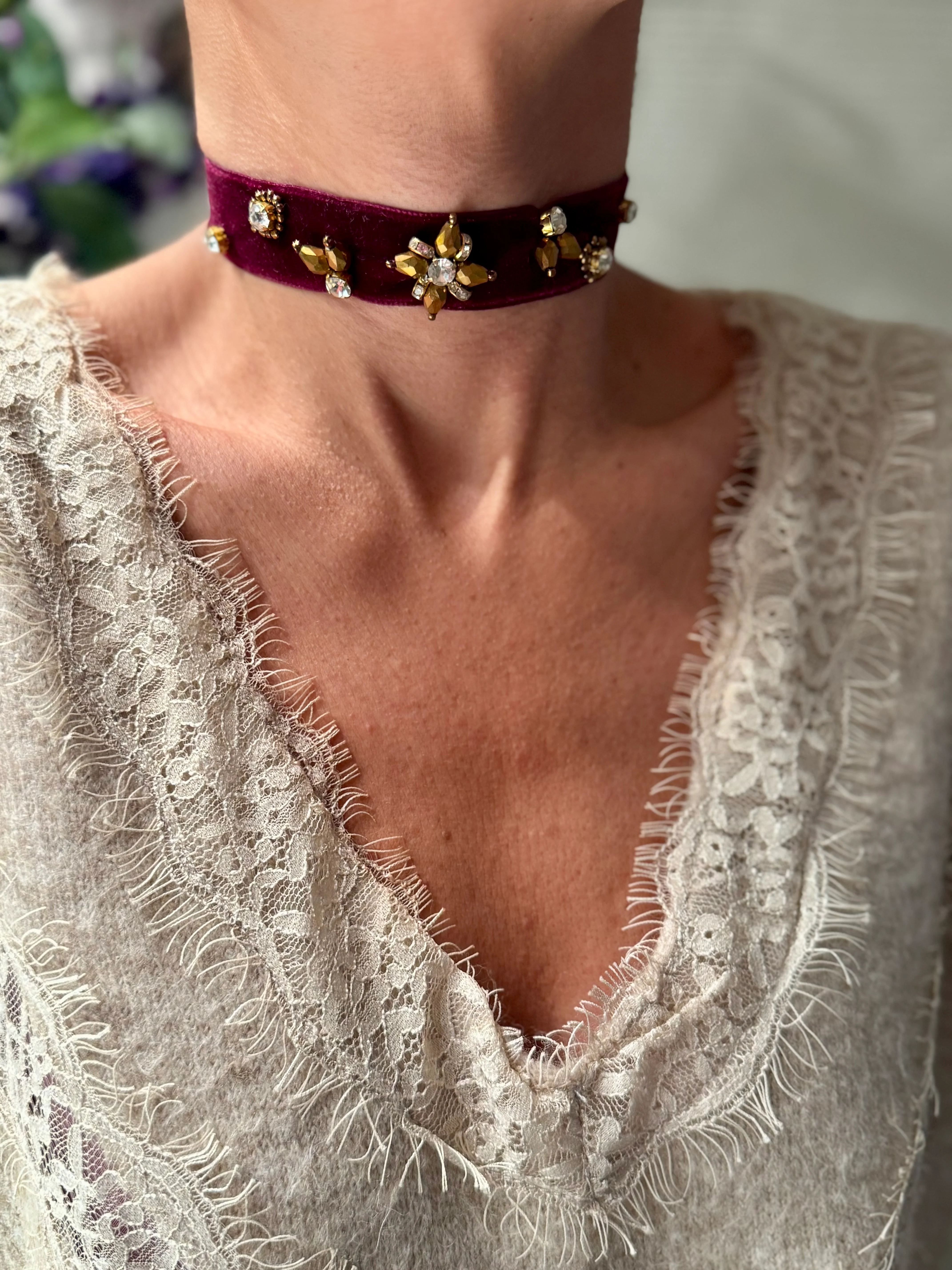 Choker terciopelo burdeos - Image 2