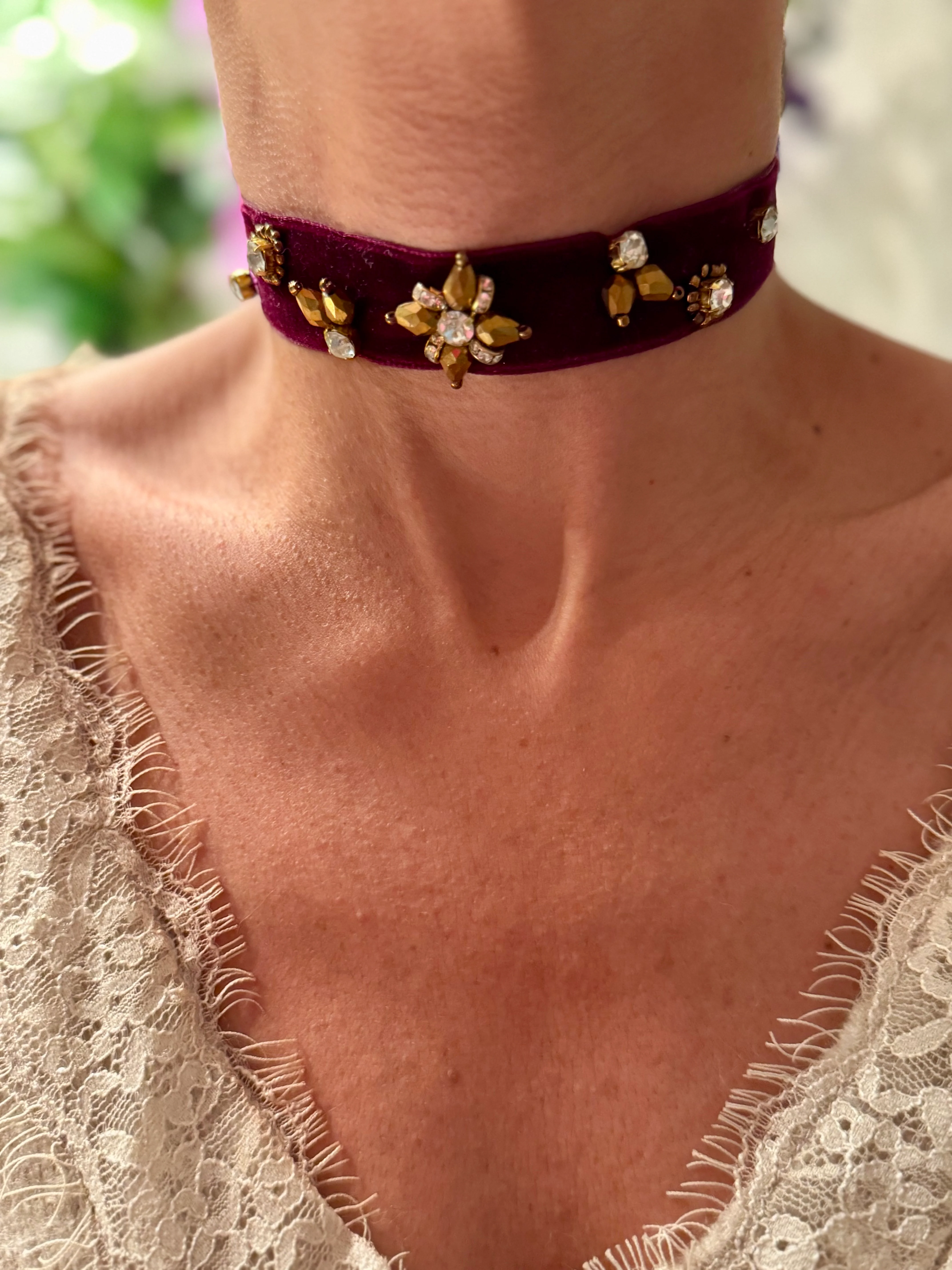 Choker terciopelo burdeos - Image 3