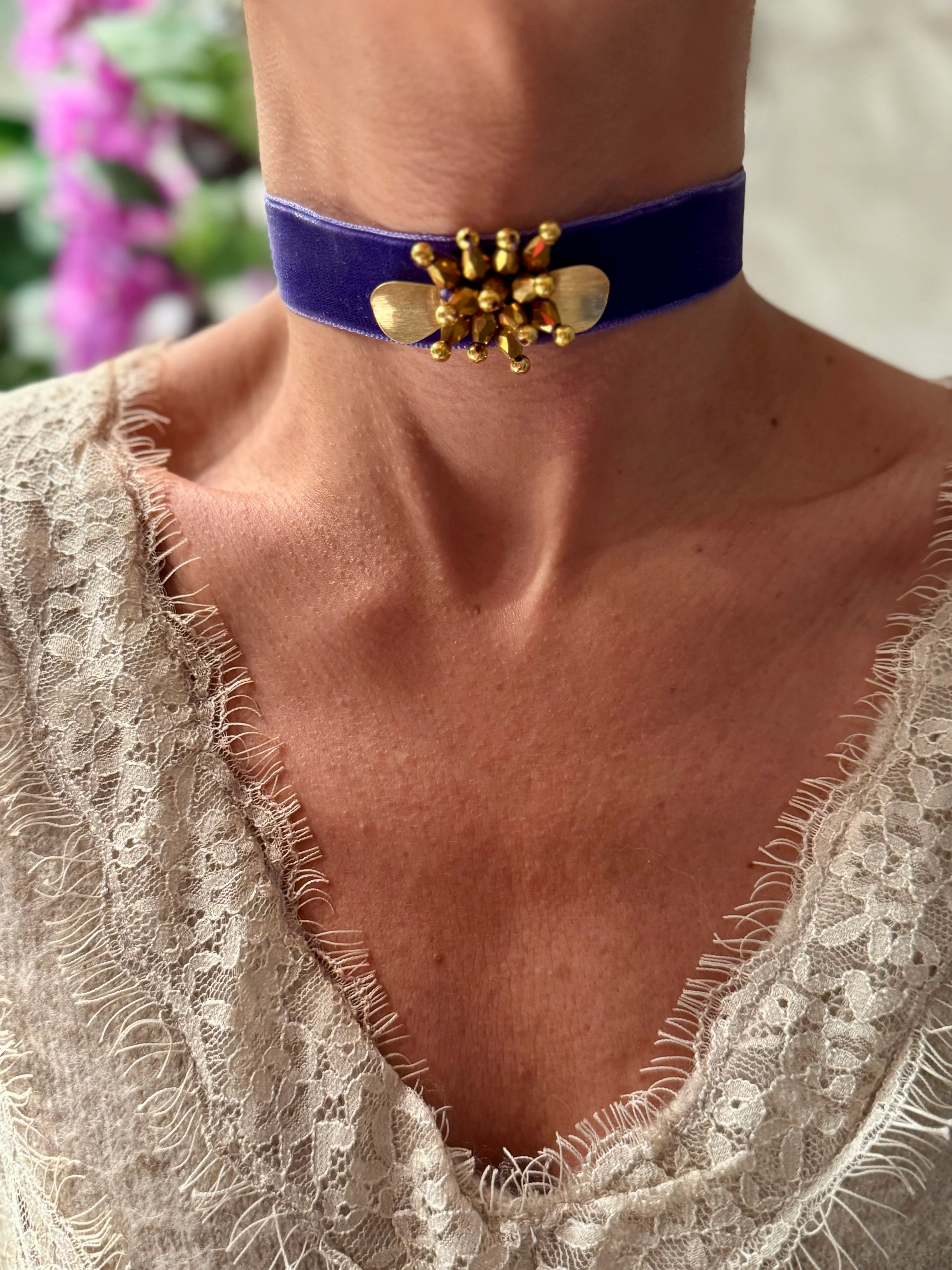 Choker terciopelo morado - Image 2