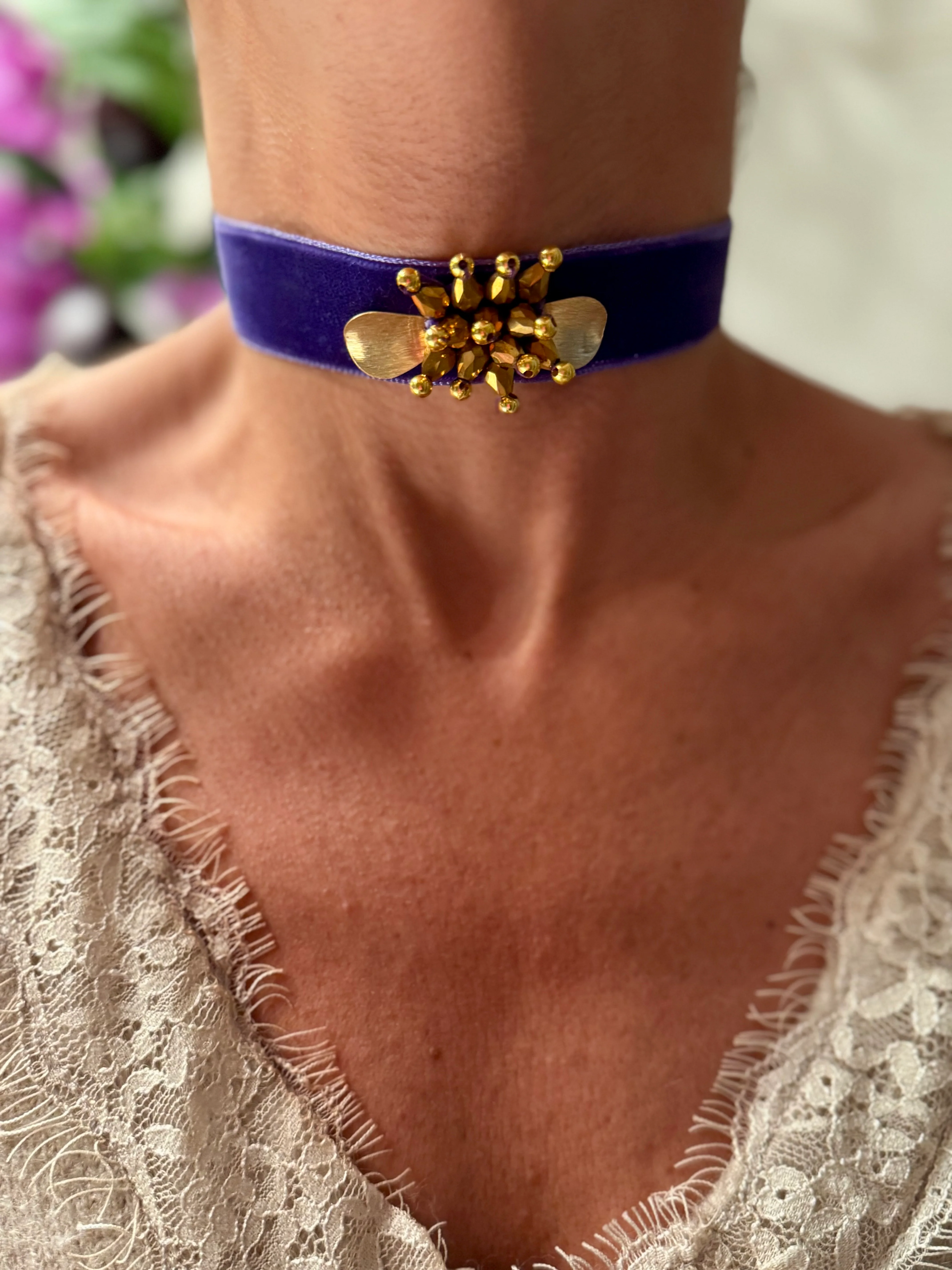 Choker terciopelo morado - Image 3