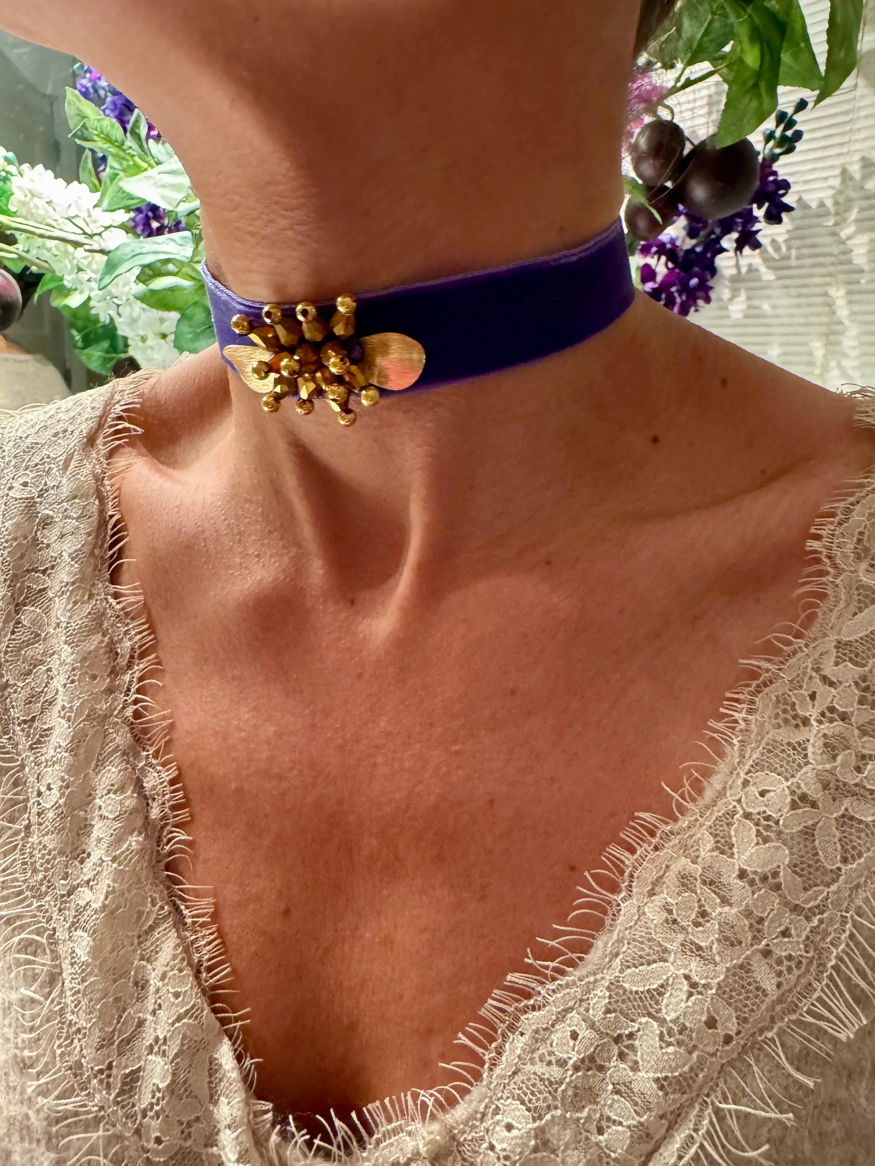Choker terciopelo morado - Image 4