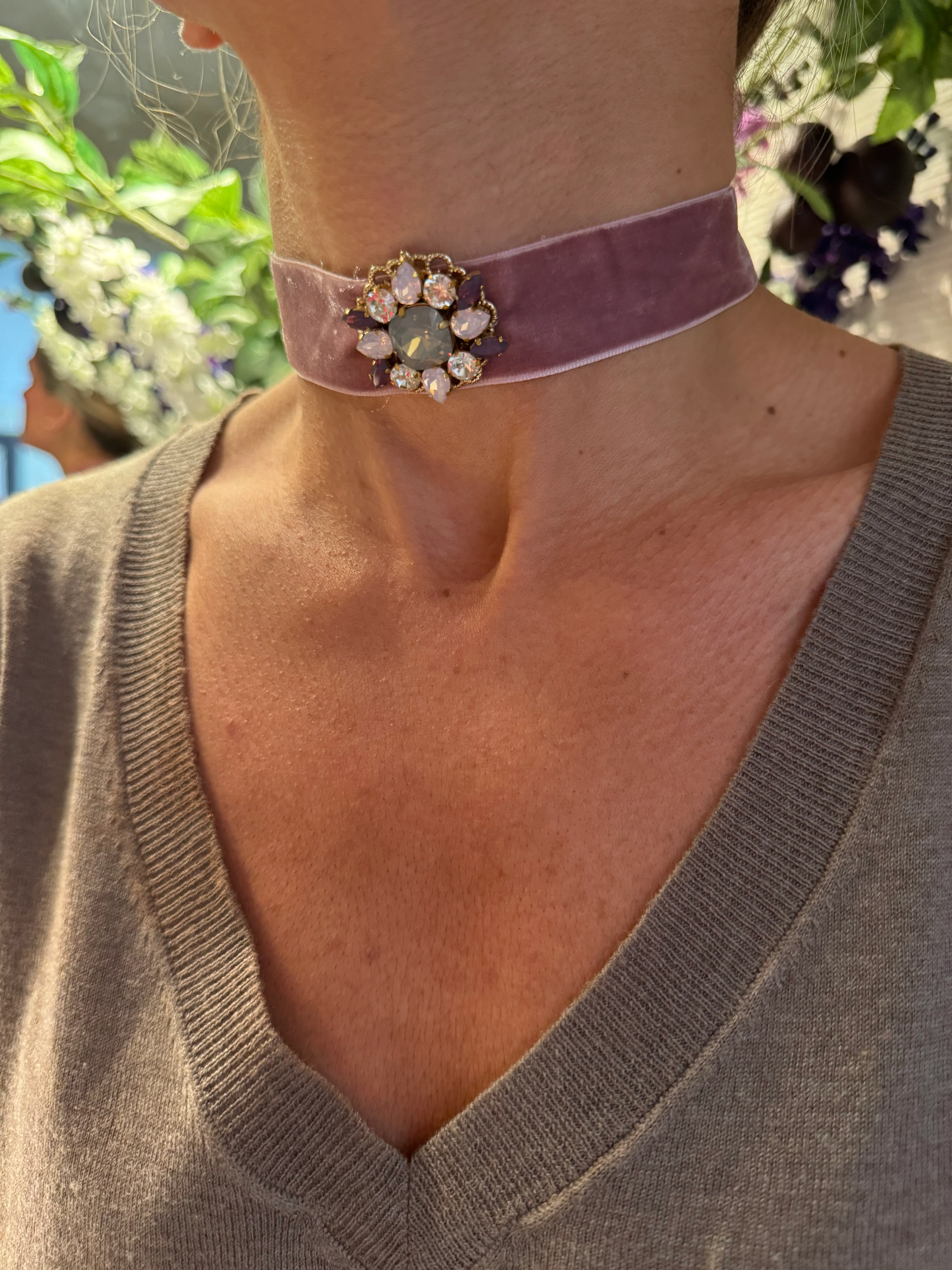 Choker terciopelo rosa - Image 2