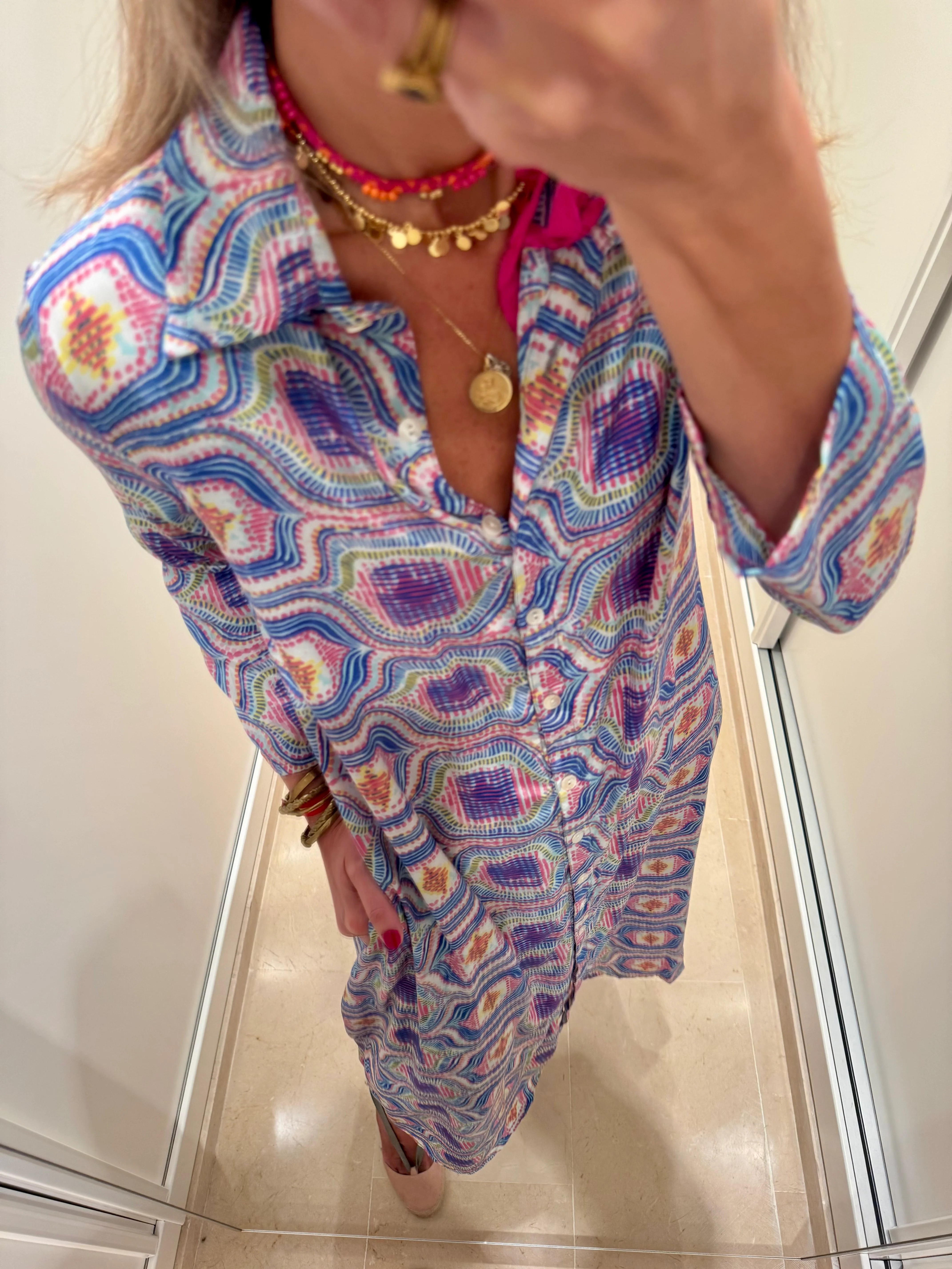 Camisero geométrico azul y rosa - Image 3