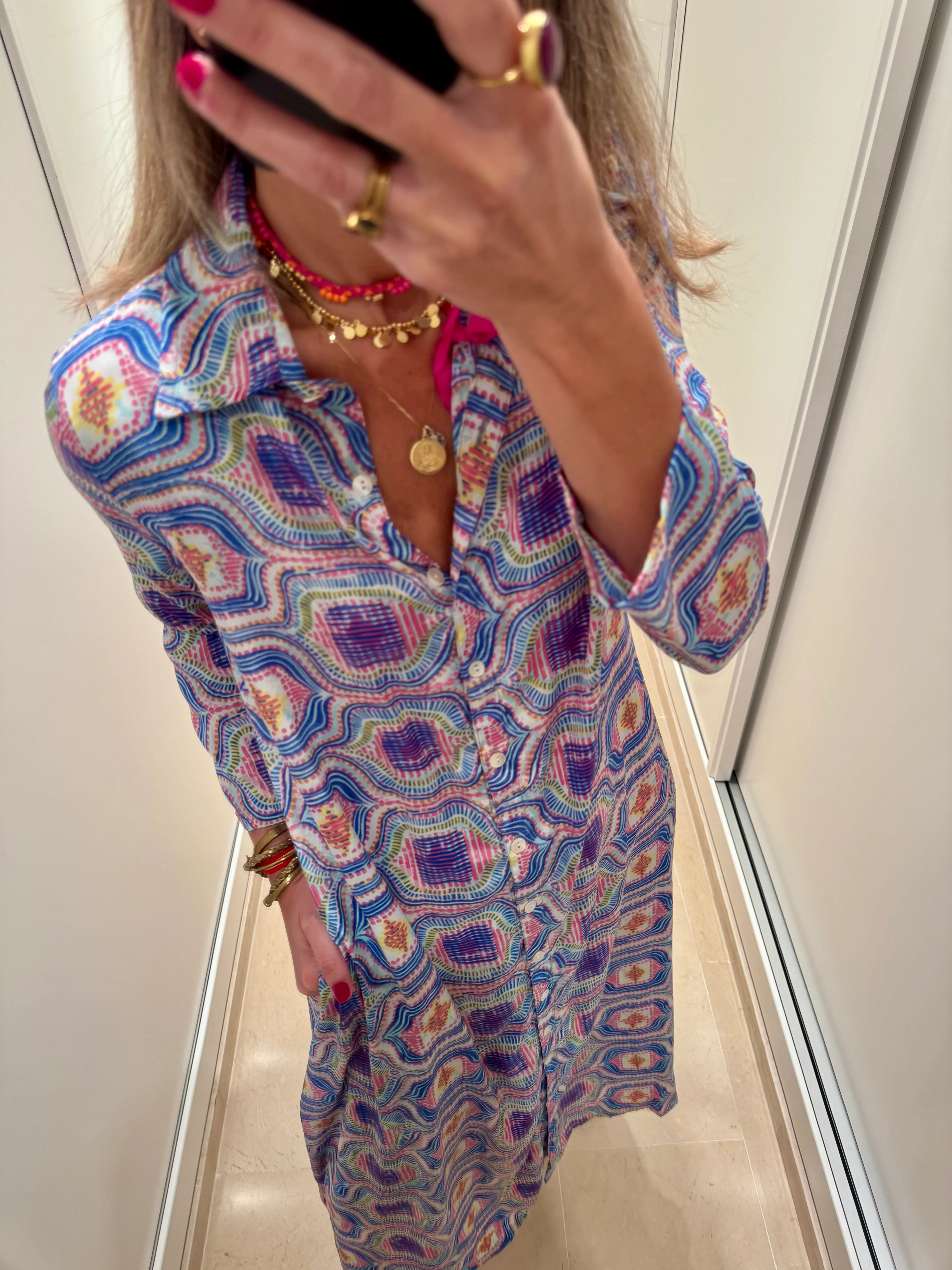 Camisero geométrico azul y rosa - Image 4