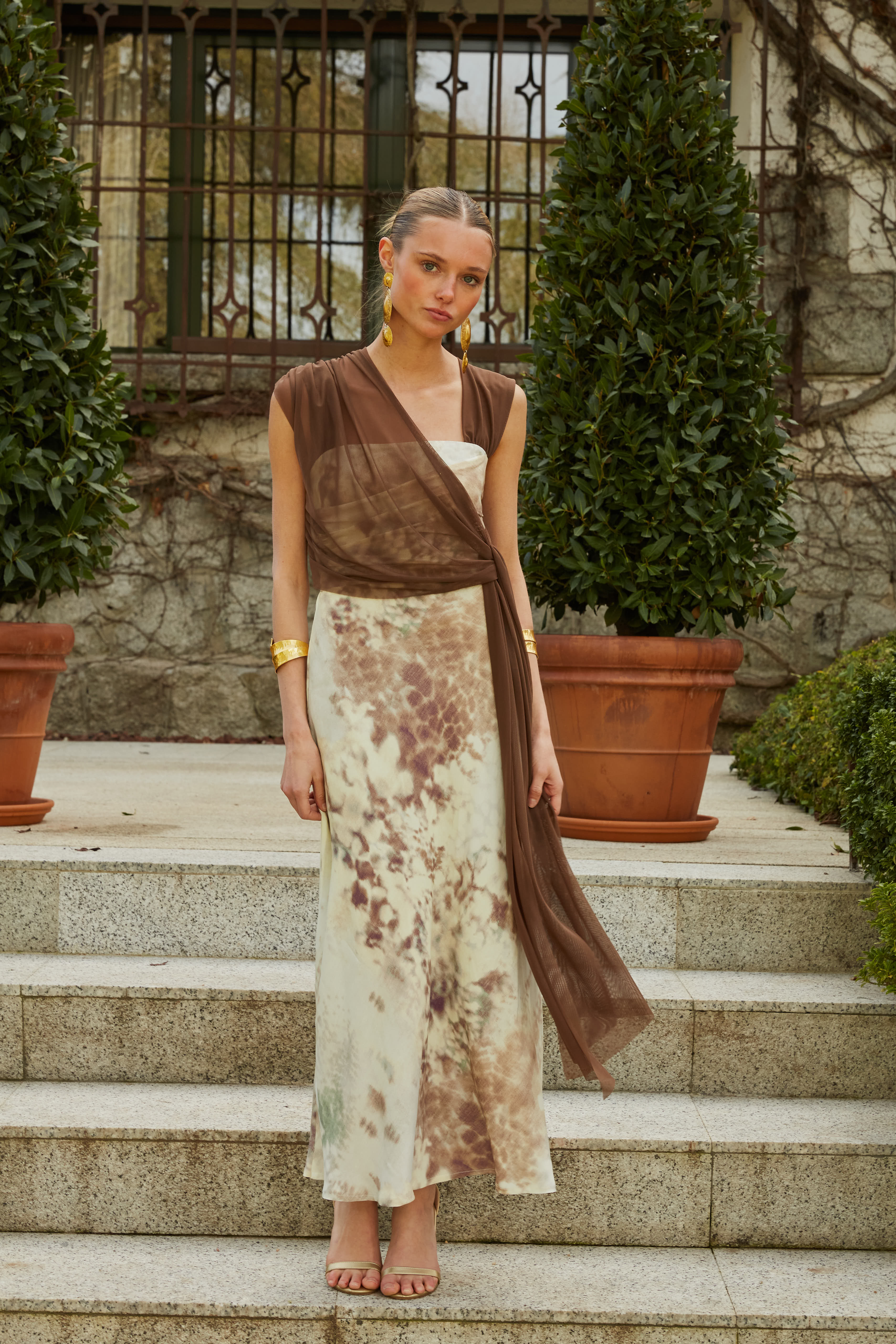 Vestido Calamar estampado marrón - Image 4