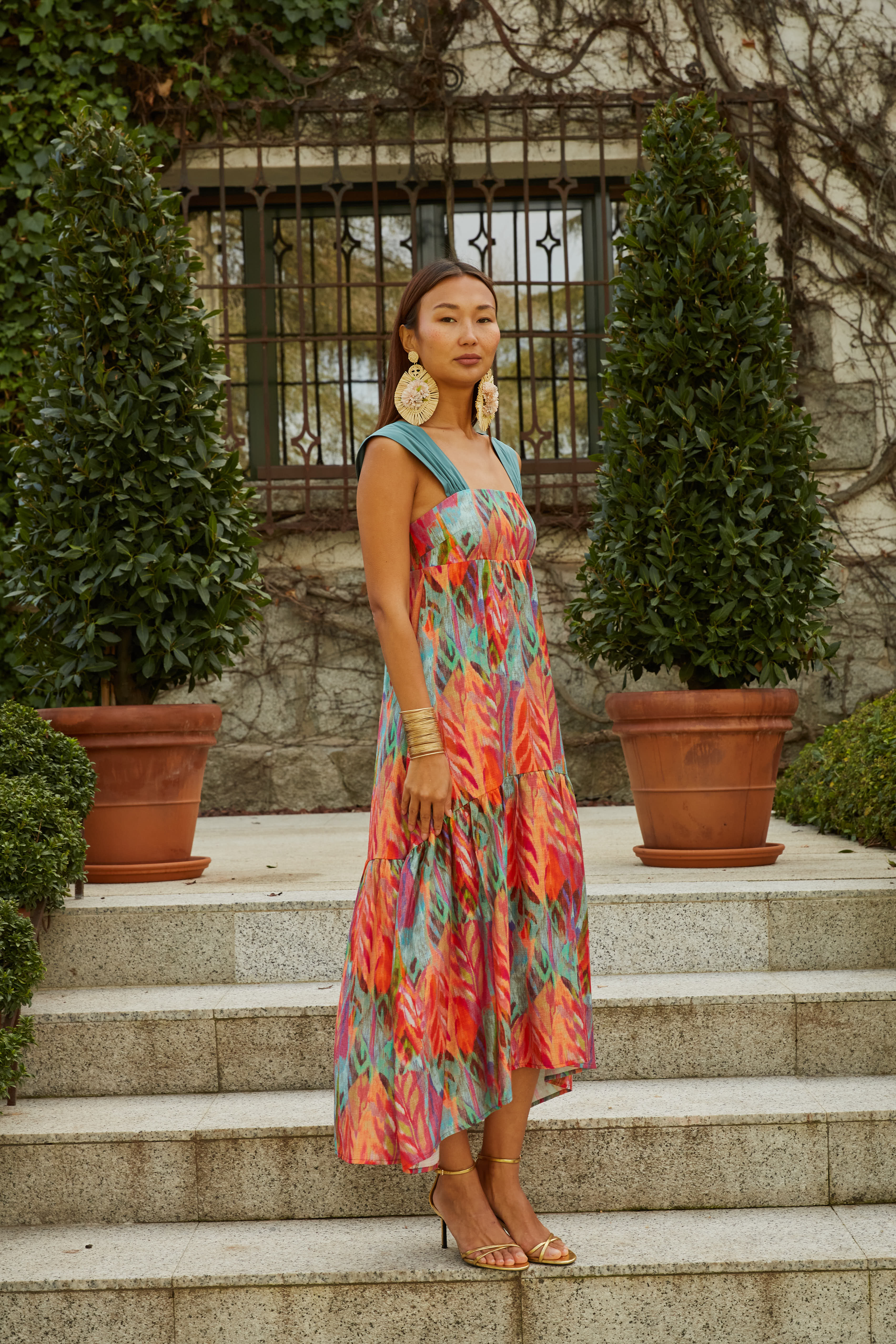 Vestido Cascais hojas verde - Image 3