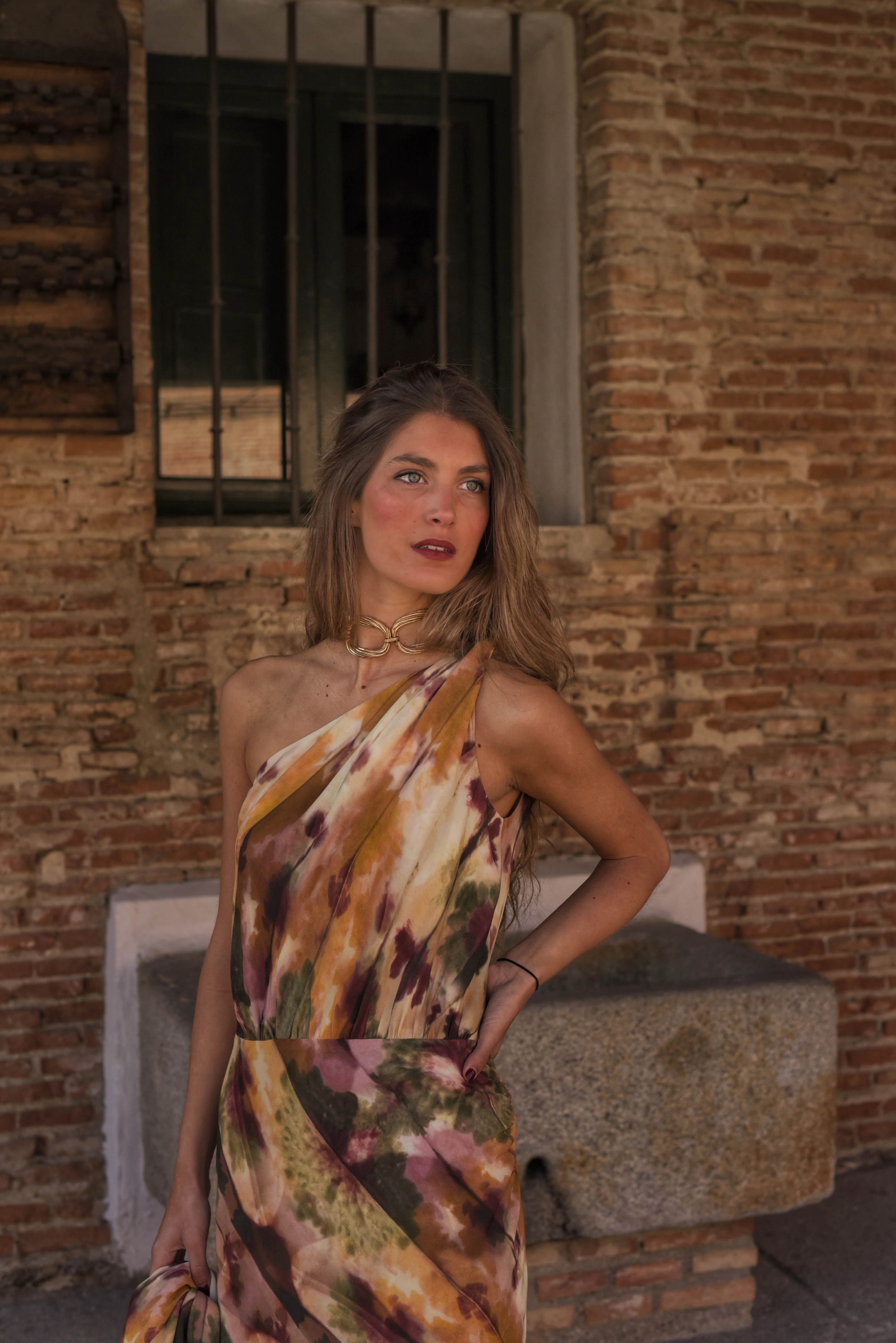 Vestido Lady Camaleón mostaza/verde - Image 3