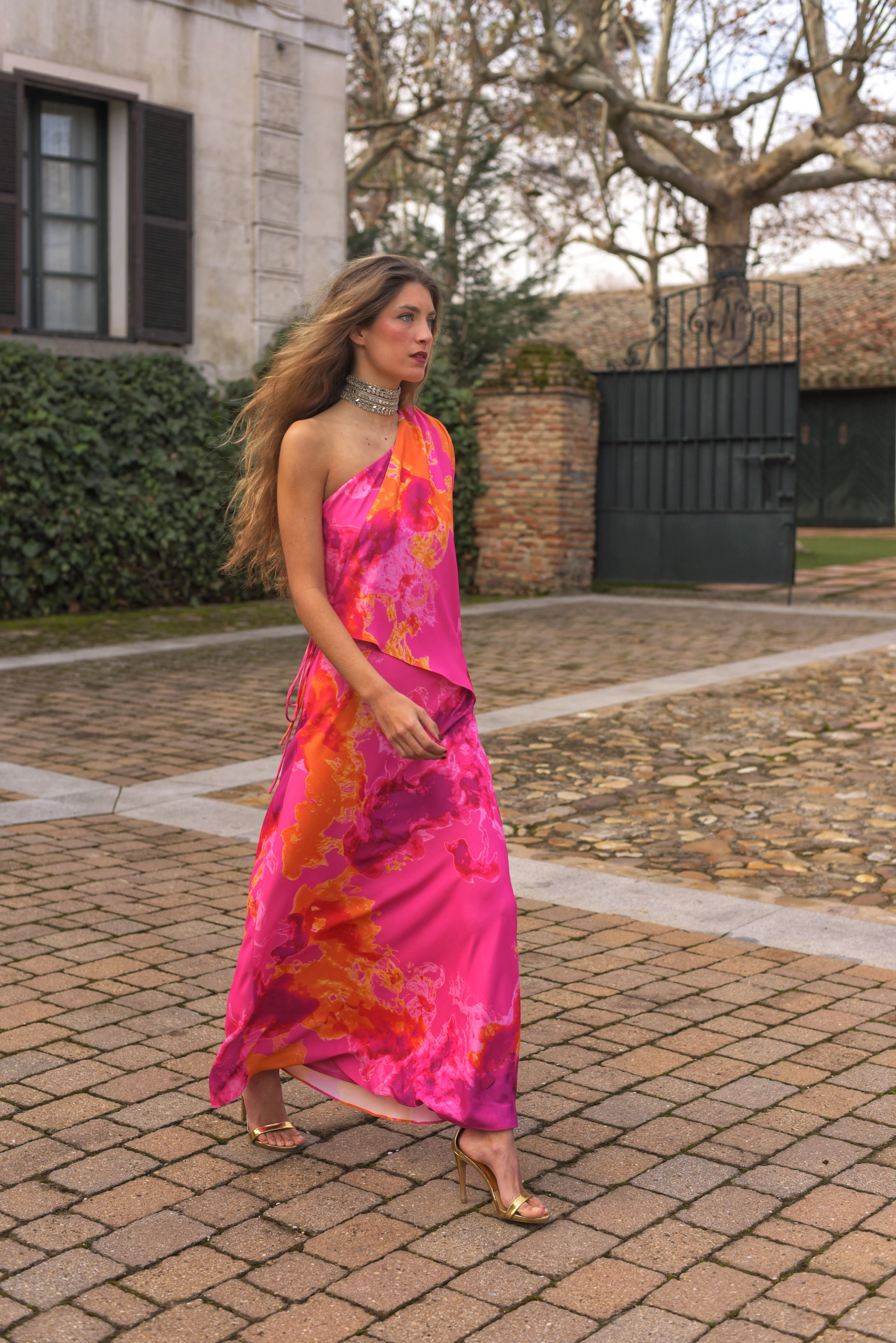 Vestido Lady Camaleón fucsia/naranja - Image 5