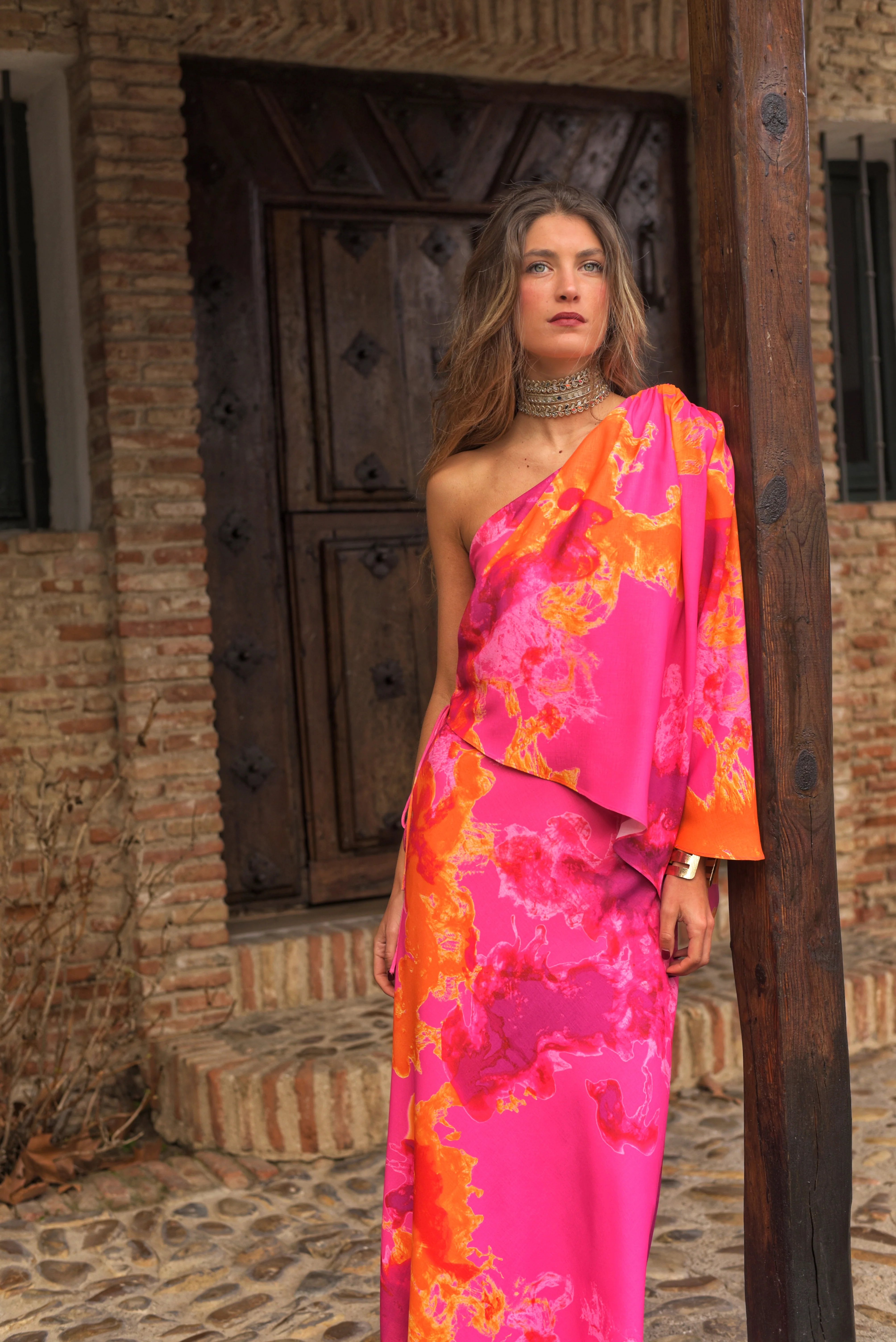 Vestido Lady Camaleón fucsia/naranja - Image 6