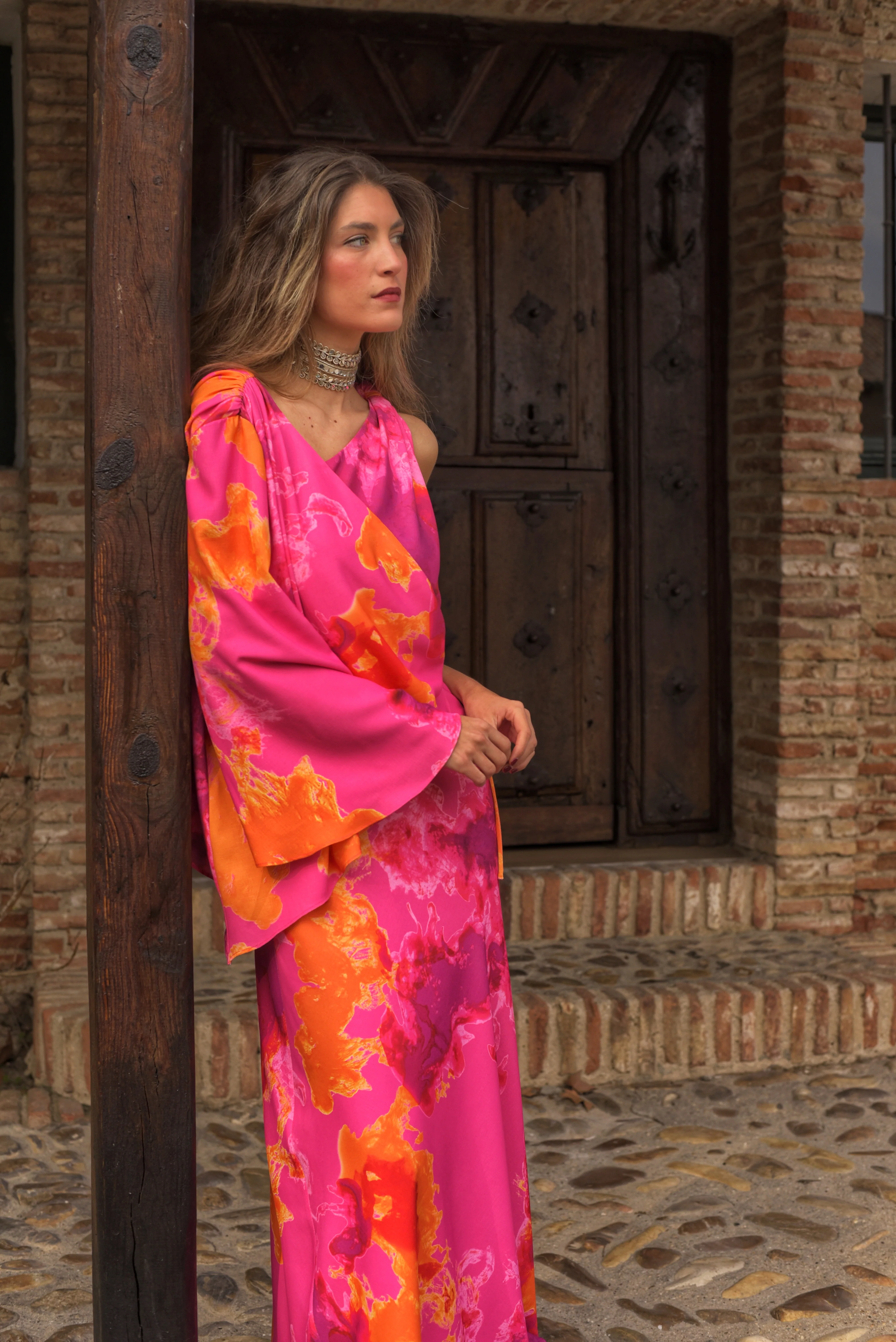 Vestido Lady Camaleón fucsia/naranja - Image 7