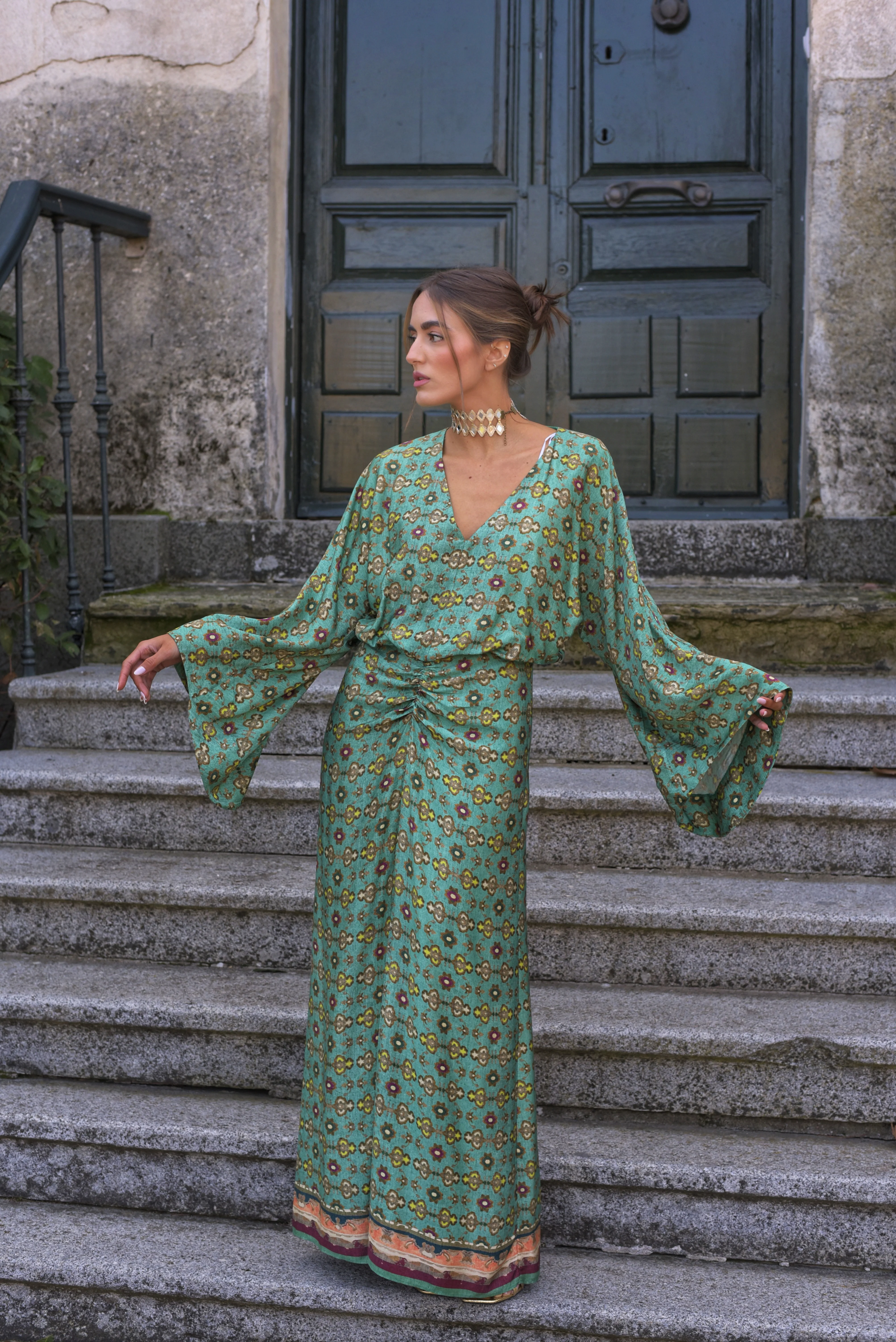 Vestido Lady Tarántula verde agua - Image 3