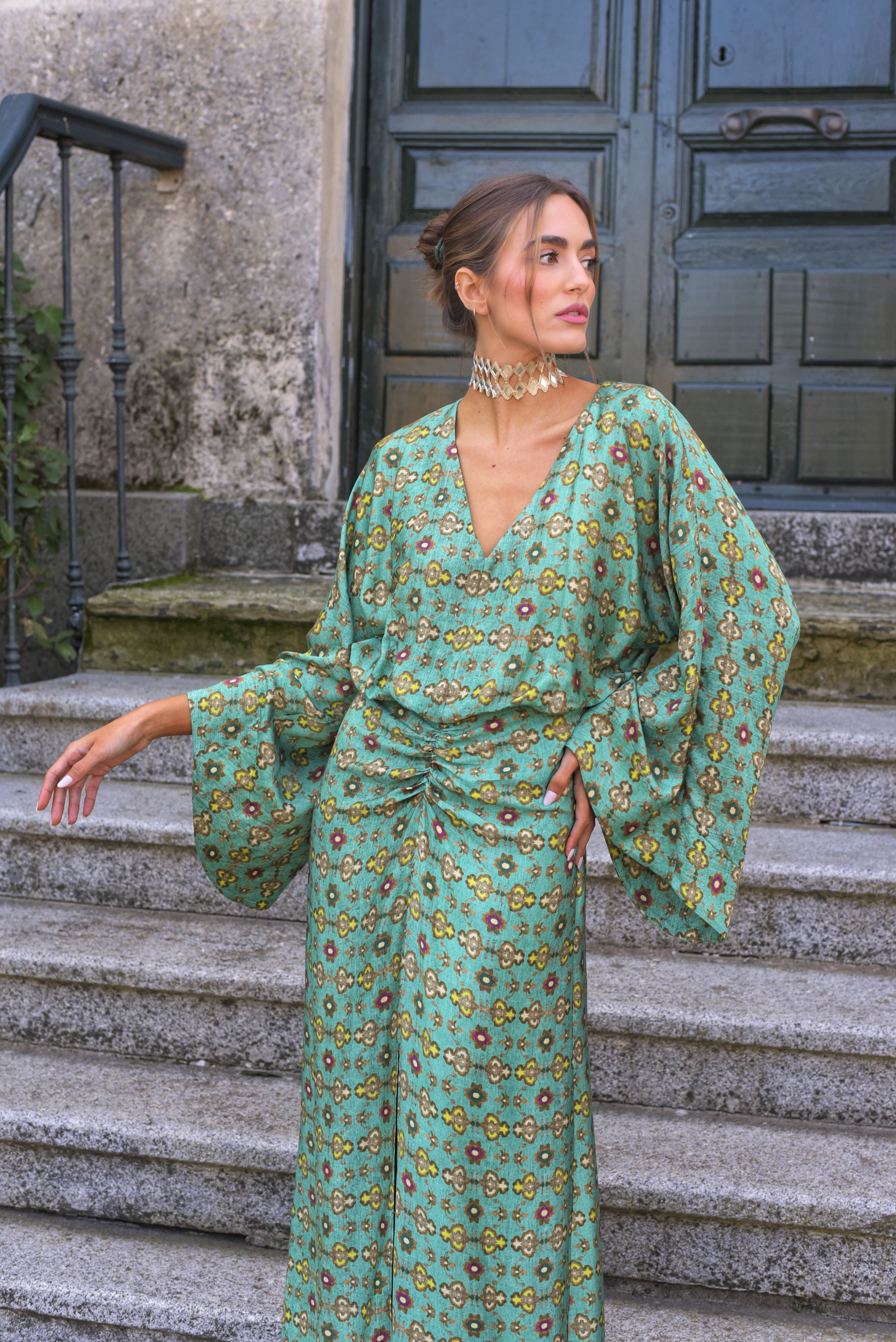 Vestido Lady Tarántula verde agua - Image 4